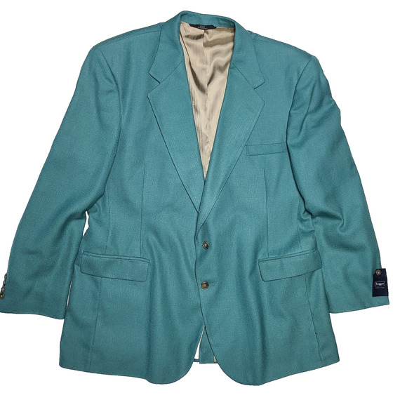 NWT Haggar Collection Men's Blazer Sport Coat Jacket Teal 48L - Picture 1 of 5
